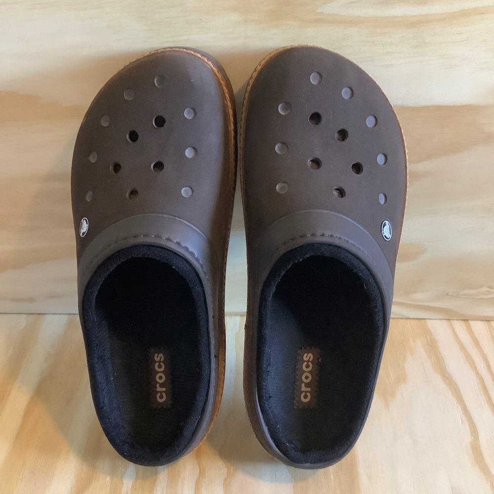 Crocs Mens Yukon Fleece Lined Clogs Brown Slip On Shoes M12